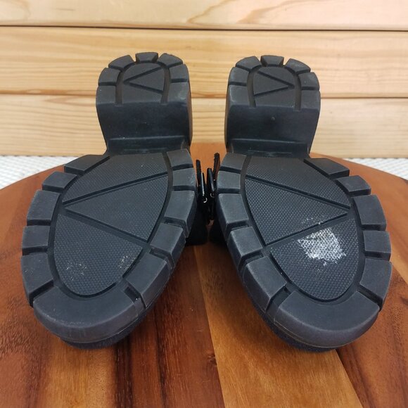 ASOS Womens Skittle US 6 Black Heavy Canvas Chunky Platform Mary Jane Heel - Picture 7 of 8